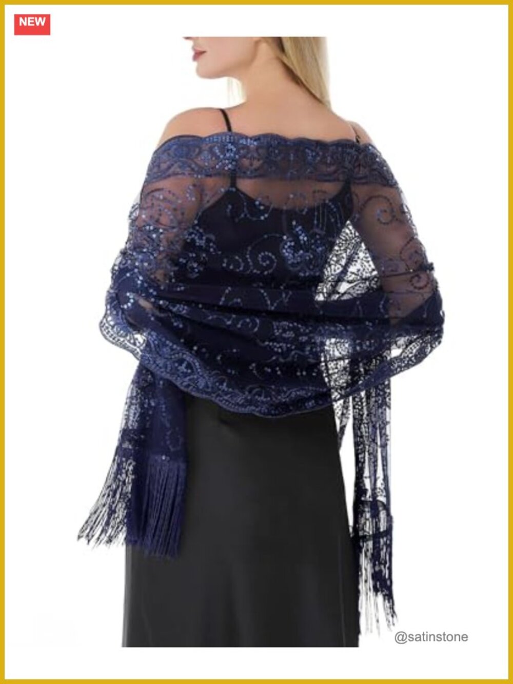 Sheer Lace Chiffon Shawl Wrap for Evening Dresses, Wedding Formal Party Scarf